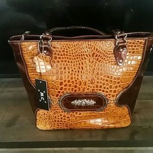 Leather shoulder bag by M.C. NWT